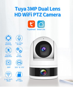 Kerui 3MP Tuya thông minh máy ảnh trong nhà Màn hình Wifi ống kính kép không dây IP Mạng PTZ <span class=keywords><strong>camera</strong></span> giám sát an ninh phát hiện con người - Product Image 2