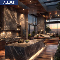 Meubles de cuisine de luxe modernes Allure Manufacturers : îlot central personnalisé, comptoir en pierre, designs élégants et intelligents