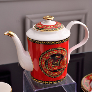 Ensemble de café en porcelaine rouge de luxe nordique à prix bas, décoration pour la maison - Product Image 4