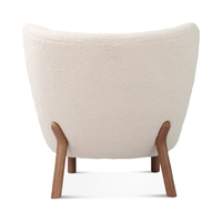 Fauteuil en laine de style moderne avec pieds en bois Chaise d'appoint élégante en peau de mouton pour le salon, l'hôtel ou les loisirs
