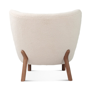 Fauteuil en laine de style moderne avec pieds en bois Chaise d'appoint élégante en peau de <span class=keywords><strong>mouton</strong></span> pour le salon, l'hôtel ou les loisirs - Product Image 6