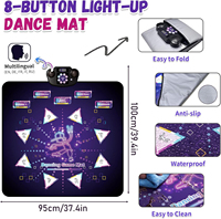 Tapis de danse amélioré avec Bluetooth et 6 modes de jeu, antidérapant, étanche, avec 8 boutons, rechargeable, lumineux, pour enfants