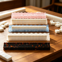 Support de Mahjong en Acrylique Personnalisé, Automatique, Moderne, de Luxe, à Texture Coquillage Américain, avec Bord Magnétique Ondulé, Accessoires de Mahjong Effet Écaille de Tortue
