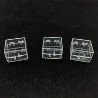 Boîte carrée pliable en plastique étanche avec couvercle à charnière pour médailles, pièces de monnaie, badges, bijoux, anti-poussière