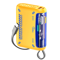 JOKO 2026 Mini Power Bank de poche 10000mAh avec câble intégré, charge rapide 22.5W/20W, affichage unique, batterie Li-Polymère