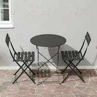 Ensemble table et chaises pliantes modernes en fer, empilables, imperméables, durables, avec plateau pliable, gain de place, pour usage extérieur et hôtelier