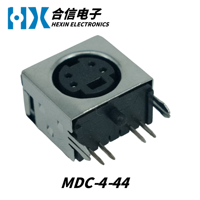Connecteurs DIN en angle droit HX Factory Direct MDC-4-44 Série MDC, base mini DIN femelle, coque en fer, prise pour clavier