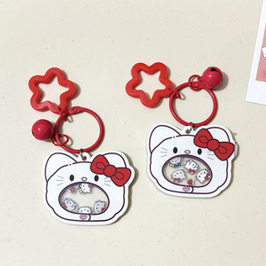 Vente directe d'usine de porte-clés en acrylique chaton mignon, léger, populaire, porte-clés pour sac à dos, accessoire de suspension quotidien - Product Image 1