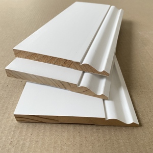 Hiện đại màu trắng primed gỗ radiata thông ván chân tường <span class=keywords><strong>Trim</strong></span> khuôn - Product Image 1