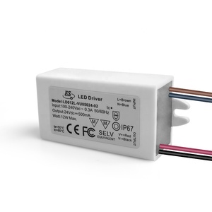 ES <span class=keywords><strong>CE</strong></span> 0.5A 24V 12W AC-DC Constant Voltage Class 2 Power Supply Unit Waterproof IP67 LED Driver - Product Image 1