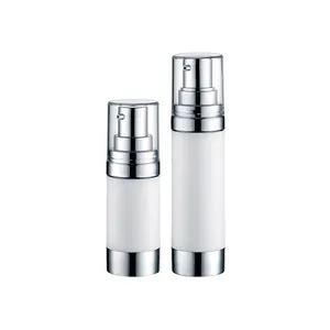 Vuoto 50ml 30ml 15ml di lusso argento alluminio cosmetico spray airless pompa dispenser bottiglia di plastica trasparente