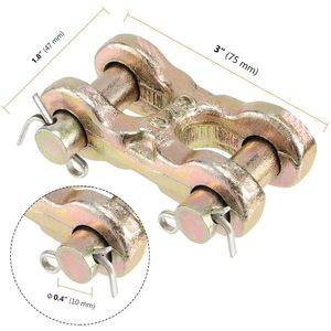 Double Clevis Multi-Size Stainless Steel Steel Zinc Plated Lifting Chain Coupler Connector for Automobile Repair - Product Image 4