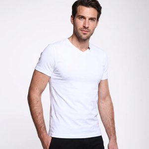 T-shirt unisexe personnalisé à col rond en coton tricoté doux 100 %, design uni, écologique, respirant, pour le fitness et la course à pied (pour hommes) - Product Image 4