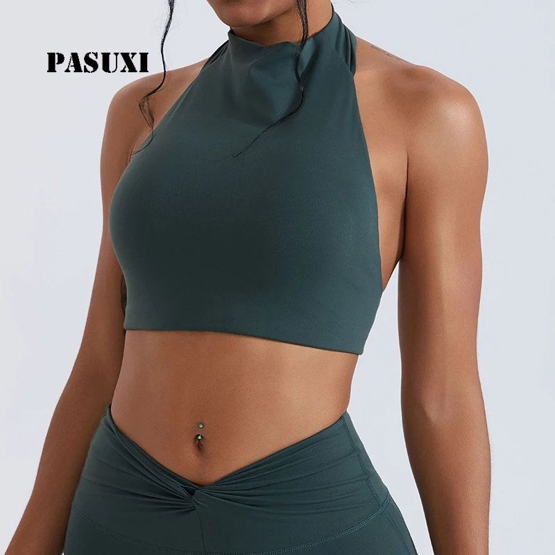 PASUXI OEM Women Seamless Yoga Tank Top Built in Bra Quick Dry Breathable Four Way Stretch Crop Activewear Workout Fitness Wear