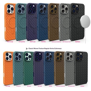 Étui <span class=keywords><strong>de</strong></span> téléphone en TPU magnétique antichoc à texture tissée BV pressée à chaud <span class=keywords><strong>de</strong></span> style INS pour femmes, compatible avec les modèles 16 et 15 - Product Image 4