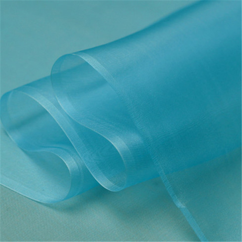 2021 Colorful Stiff 100% Silk Organza Fabric in Solid Color for Wedding Dress Shawl