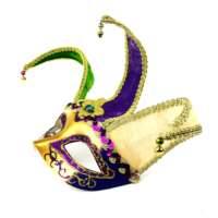 Classique Sparkling Glitters Plume Masque Mardi Gras Parades Carnaval Party Costume Accessoires Or Violet Masque Pour Les Yeux pour La Fête