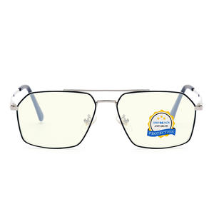 Lunettes anti-lumière bleue gris-noir, monture en métal, protection complète pour hommes et femmes 50009 - Product Image 4