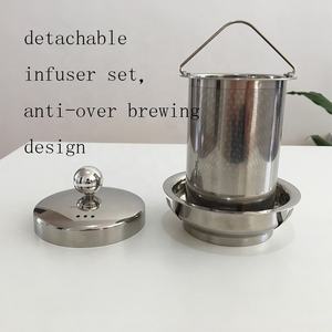 Стеклянный чайник 1000 мл со съемным заварочным устройством из нержавеющей стали, чайный чайник без капель, набор стеклянных чайников - Product Image 4