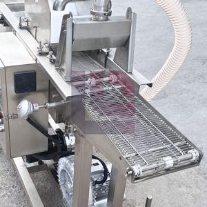 Machine automatique d'enrobage de chocolat <span class=keywords><strong>au</strong></span> <span class=keywords><strong>caramel</strong></span> et <span class=keywords><strong>au</strong></span> maïs LOM cake pops cannoli ou barres de <span class=keywords><strong>yaourt</strong></span> équipement d'enrobage de chocolat - Product Image 3