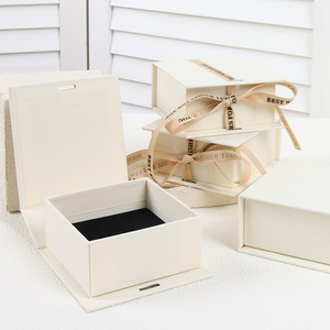 Luxury Custom Design Beige Large Chain Paper Cardboard Necklace <b>Boxes</b> for Jewelry Storage Including Rings <b>Earrings</b> Wedding <b>Gifts</b> - Product Image 3
