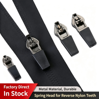Taille # 3 tirettes de fermeture éclair en nylon à dents inversées, autobloquantes, à ressort, glissières à montage inversé pour vestes softshell d'extérieur, fermeture éclair à glissière ouverte