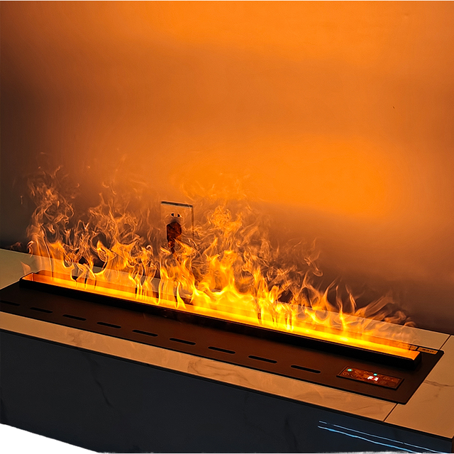 NebulaFlame Built-in Electric Smart Mist Fireplace with Remote Control & Dimmable Warm Light for Hotel & Outdoor Use