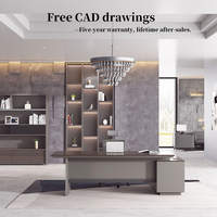 Bureau de direction en MDF au design moderne, personnalisable OEM, bureau informatique commercial convertible, extensible et modulaire, à profil bas