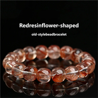 Bracelet en perles de quartz hématite rouge naturel en gros, bijoux en cristal avec inclusions scéniques