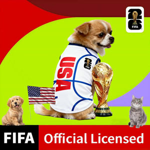 Abbigliamento per Animali Domestici Ufficiale FIFA World Cup, Maglietta di Lusso per Cani, Comodo Abbigliamento per Cani, T-Shirt per Supportare la Squadra di Calcio USA - Product Image 1