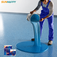 Peinture époxy pour sols en sable coloré, texture marbre, revêtement de sol en résine auto-nivelant, résistant à l'usure, haute performance pour salle d'exposition