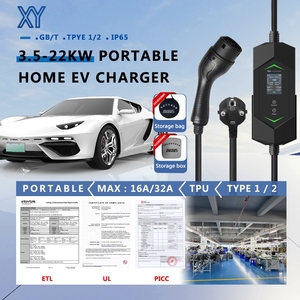 Cargador Portátil para Vehículos Eléctricos CE TUV Tipo 2 32A 7kW 22kW Nivel 2 EVSE con <span class=keywords><strong>Seguro</strong></span> PICC de $1M para Autos Eléctricos CCS1 CCS2 - Product Image 6