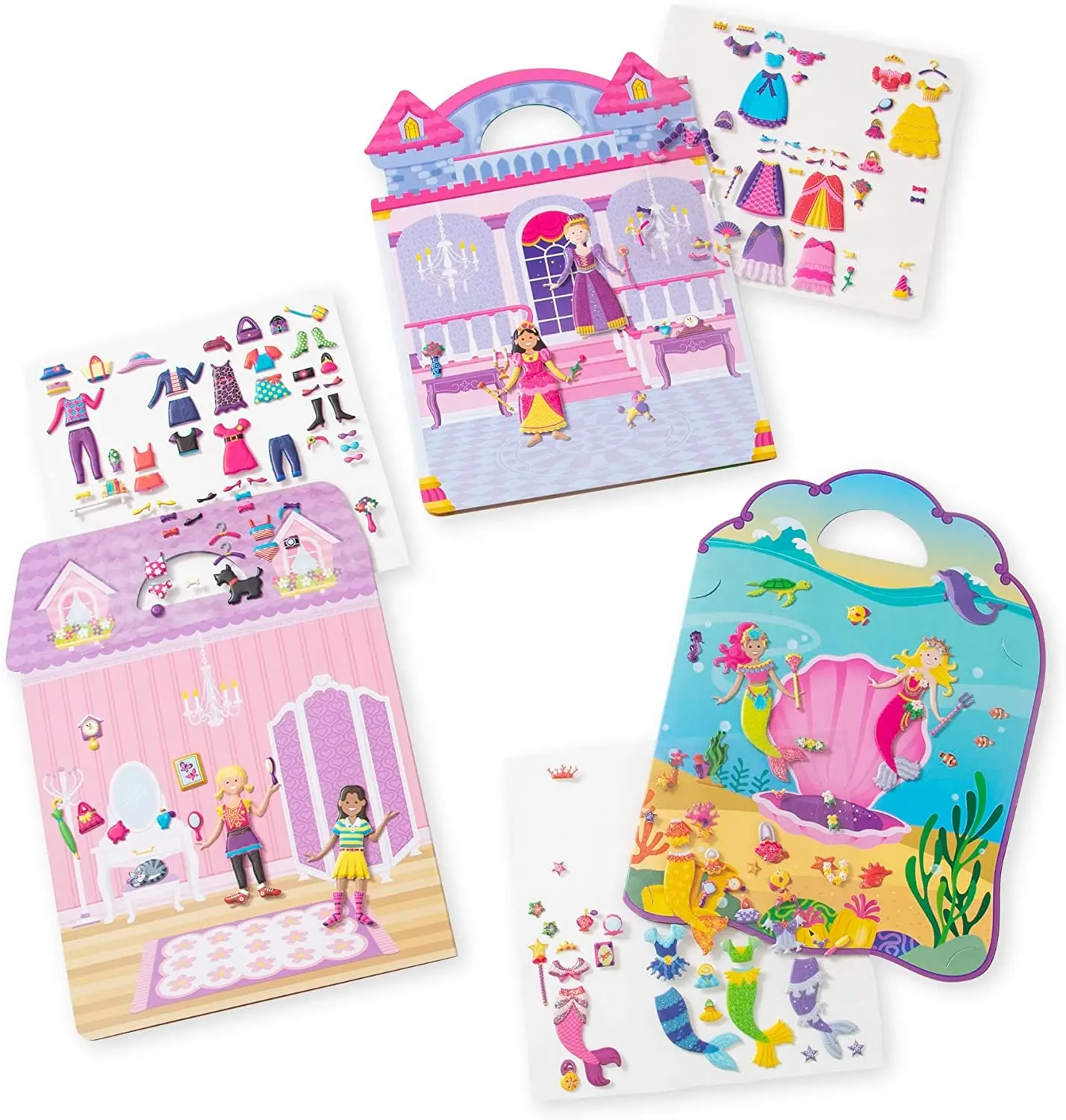 Puffy Sticker play Set Reusable Dress Up Doll Stickers princess puffy Sticker Book