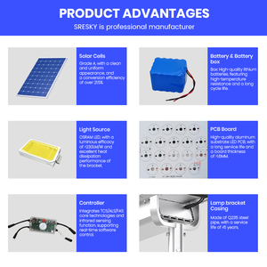 <span class=keywords><strong>Farola</strong></span> Solar <span class=keywords><strong>LED</strong></span> para Exteriores SRESKY, Estilo Retro, 3000LM, IP65 Impermeable - Product Image 6