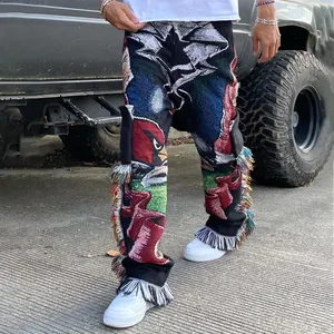 Custom Styling Men's Woven Pants & Trousers Blanket Streetwear All Over Full Digital DGT Sublimation Printed Tapestry Pants