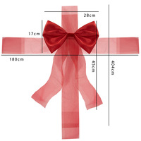 Ruban festif de Noël transfrontalier pour cheminée et armoire, grand format, nœud papillon pour porte, en jacquard polyester, Europe et Amérique
