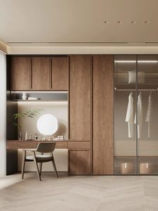 Armarios Modernos y Duraderos con Puertas Extensibles de MDF y Tablero de Partículas para Dormitorio, Sala de Estar, Oficina en Casa, Uso en Hoteles - Panel de Madera Elegante - Product Image 3