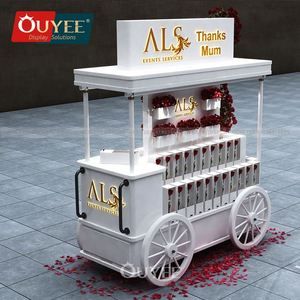 Kiosco de helados de fábrica, cabina de centro comercial, quiosco de centro comercial Led, venta de soporte de flores, carrito de dulces dorados para exhibición - Product Image 1