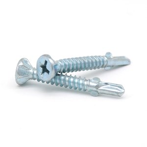 C1022A CSK <strong>Countersunk</strong> Cross Recessed Flat <strong>Head</strong> Self Drilling <strong>Screw</strong> Zinc Plated Wings Black Finish Metric Measurement System - Product Image 2