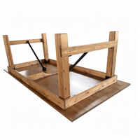 Table de salle à manger pliable en bois de pin pour l'intérieur et l'extérieur, idéale pour les mariages, les hôtels et les événements