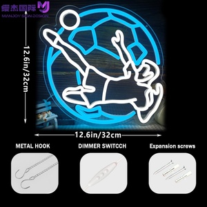 Luz de Neón Personalizable <span class=keywords><strong>con</strong></span> Diseño de Balón de Fútbol para Negocios y Hogar - Iluminación de Neón RGB Multicolor de Alto Brillo <span class=keywords><strong>con</strong></span> Control Remoto para Crear Ambiente - Product Image 2