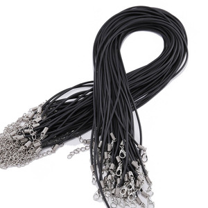 St. Kunkka <b>Black</b> PU Leather Cord With Lobster Clasp 1M Handmade Craft Supply Necklace <b>String</b> Art Artificial Leather Rope - Product Image 1