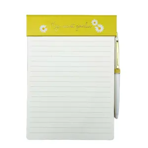 Detachable PU Top Notebook Memo Writing Custom Note Pad Replaceable Inner Block With Elastic Loop