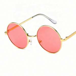 Gafas de Sol Redondas de Metal para Niños, Color Rosa Amarillo, Lentes Coloridas, Protección UV400, Moda 2021, Venta al Por Mayor - Product Image 5