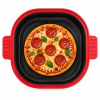 Plat à griller en silicone pour micro-ondes avec couvercle, facile à nettoyer, antiadhésif, pour la cuisine