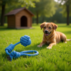 Giocattolo per cani Yommy Rope Knot 5,5 cm x 38 cm, giocattolo da masticare per animali domestici - Product Image 3