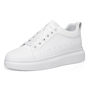 Zapatos Casuales de Malla Blanca con Aumento Invisible de Altura de 8CM para Hombre, con Punta Poco Profunda, Cordones, Suela Gruesa, Moda Juvenil, Versátiles - Product Image 6