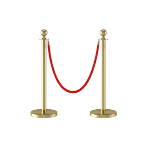 Luckygoods Pali delimitatori dorati con corda in velluto <span class=keywords><strong>rosso</strong></span> per il controllo della folla, ideali per hotel, musei, matrimoni ed eventi - Product Image 2