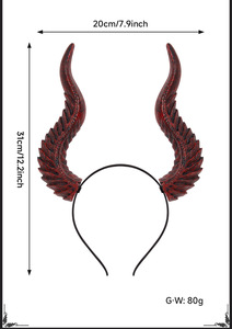 Diadema de cuernos de demonio para Halloween, accesorio de cosplay de lujo con cuernos de ciervo, diadema negra malvada, accesorios para el cabello, utilería DIY - Product Image 4