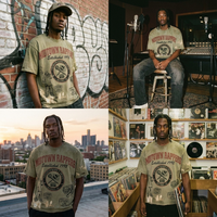 T-shirt vintage pour homme avec logo personnalisé, effet délavé, imprimé graffiti hip-hop, style streetwear rétro avec patch et détails troués